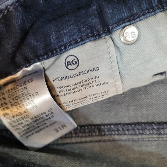 đź‘• ANTHROPOLOGIE AG The Stevie High-Rise Skinny Ankle Dark Wash Jeans - Size 31R - Picture 10 of 10